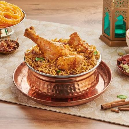 Nanjai Virunthu special chicken biryani served hot