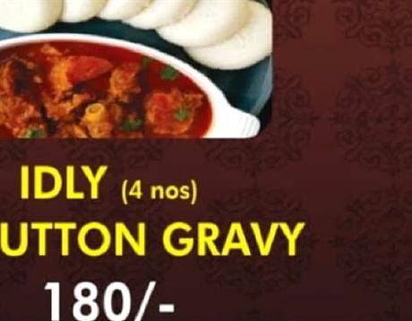 Idly (4 Nos) + Mutton Gravy